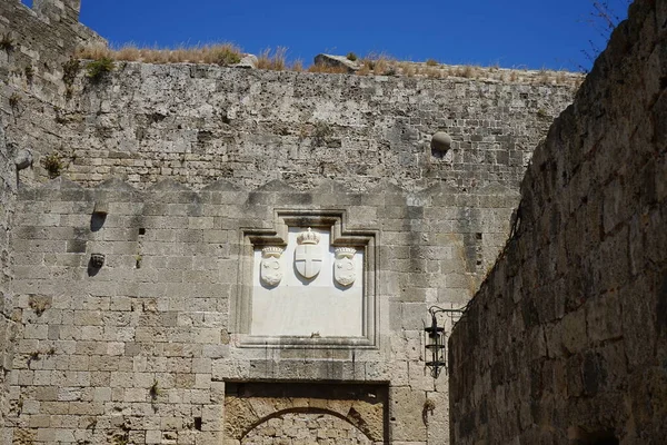 Starożytna Architektura Średniowiecznym Mieście Rodos Grecja — Zdjęcie stockowe