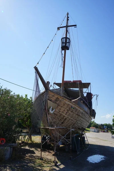 Barco Perla Negra Costa Del Pueblo Kolympia Rodas Grecia — Foto de Stock