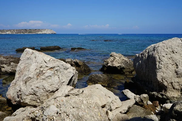 Prachtig Uitzicht Zee Vanaf Kust Van Kolimpia Rhodos Griekenland — Stockfoto