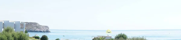 Фотопанорама Великолепный Вид Море Побережья Колимпии Род Греция — стоковое фото