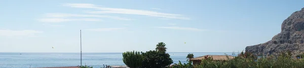 Фотопанорама Великолепный Вид Море Побережья Колимпии Род Греция — стоковое фото