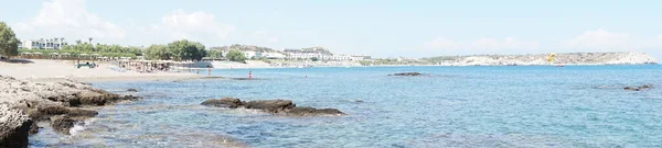 Fotoğraf Panoraması Kolimpia Rodos Yunanistan Kıyılarından Muhteşem Deniz Manzarası — Stok fotoğraf