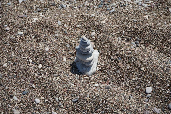 Cairn Pedras Praia Kolympia Rodes Grécia — Fotografia de Stock