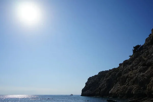 Moře Slunce Září Kolimpia Rhodos Greece — Stock fotografie