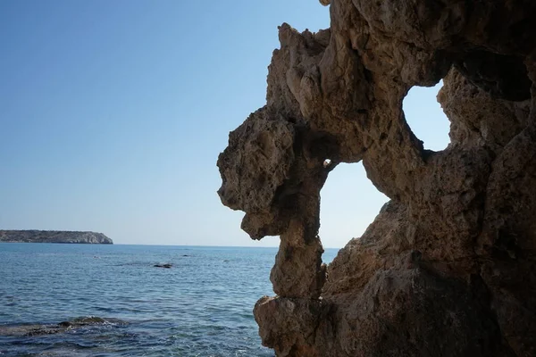 Výhled Moře Pláže Vesnice Kolimpia Rhodos Řecko — Stock fotografie