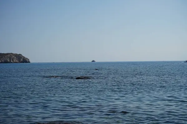 Vista Mare Dalla Spiaggia Del Villaggio Kolimpia Rodi Grecia — Foto Stock