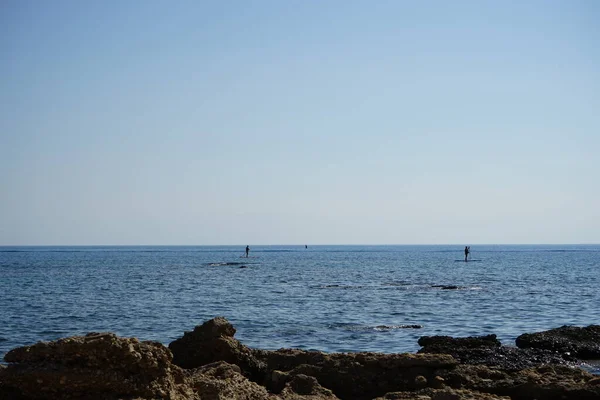 Vista Mar Desde Playa Del Pueblo Kolimpia Rodas Grecia — Foto de Stock