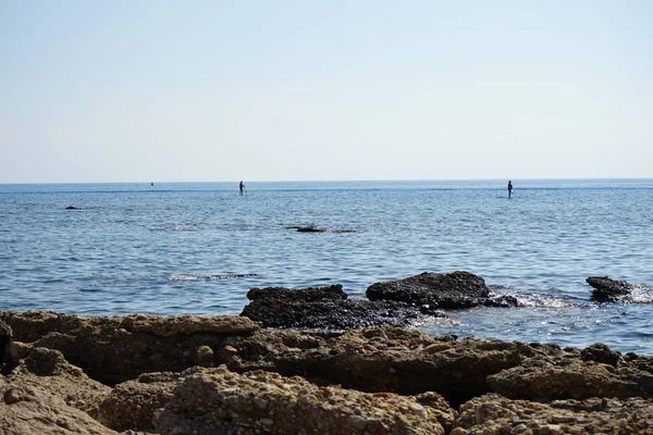 Vista Mar Praia Vila Kolimpia Rodes Grécia — Fotografia de Stock