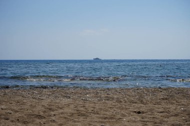 Yunanistan 'ın Rodos kentindeki Kolimpia köyünden deniz manzarası  