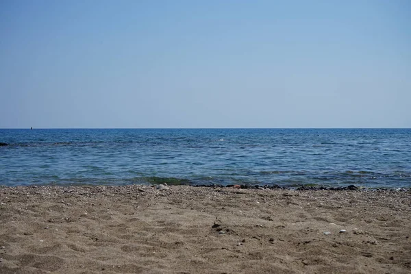 Vista Mare Dalla Spiaggia Del Villaggio Kolimpia Rodi Grecia — Foto Stock