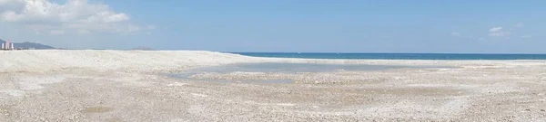 Photo Panorama Mouth Lutani River Which Flows Sea Village Kolimpia — 图库照片