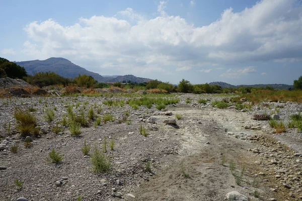 Lutani Lecho Del Río Kolimpia Pueblo Rodas Grecia — Foto de Stock