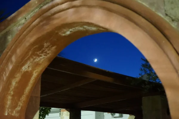 View Moon Archway Garden Kolimpia Rhodes Greece — Stockfoto