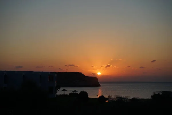 Salida Del Sol Sobre Mar Frente Costa Zona Turística Del — Foto de Stock