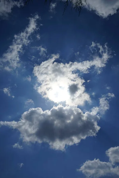 Sun Shines Clouds Sky September Kolimpia Rhodes Greece — стокове фото
