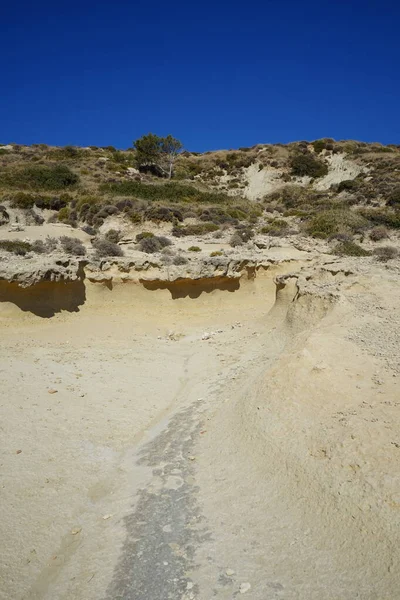 Beautiful Mountain Landscape Drought Resistant Vegetation Theotokos Hill Kolimpia Rhodes — Fotografia de Stock