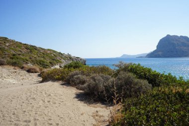 Sea and coast of the village of Kolympia, Rhodes, Greece 