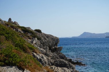 Sea and coast of the village of Kolympia, Rhodes, Greece 