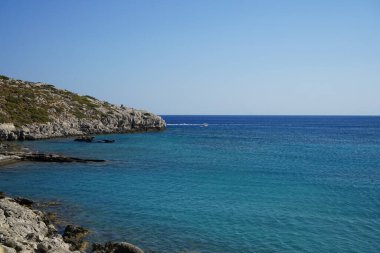 Sea and coast of the village of Kolympia, Rhodes, Greece 