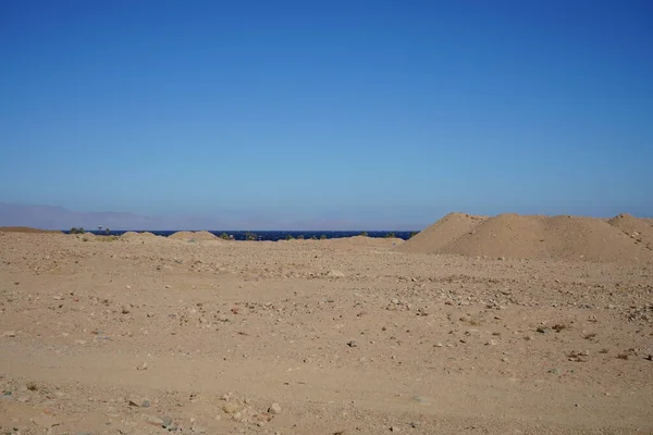 Písečné Duny Pobřeží Zálivu Aqaba Dahab Guvernér Jižního Sinaje Egypt — Stock fotografie