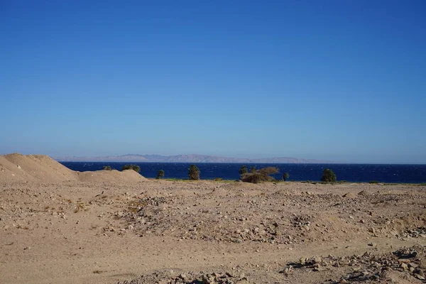Písečné Duny Pobřeží Zálivu Aqaba Dahab Guvernér Jižního Sinaje Egypt — Stock fotografie