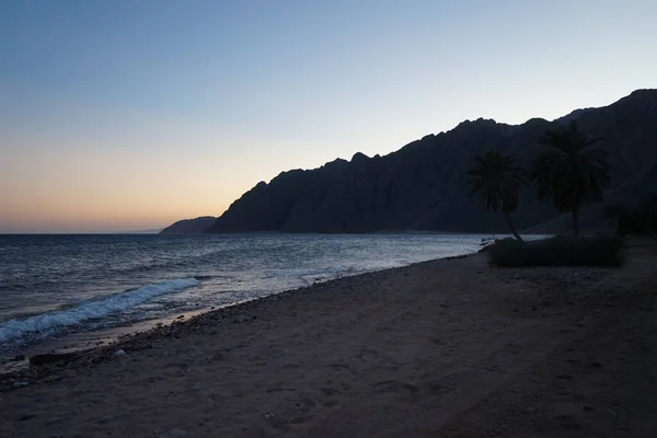 Akabe Körfezi Nde Gün Batımında Güzel Bir Deniz Manzarası Akabe — Stok fotoğraf