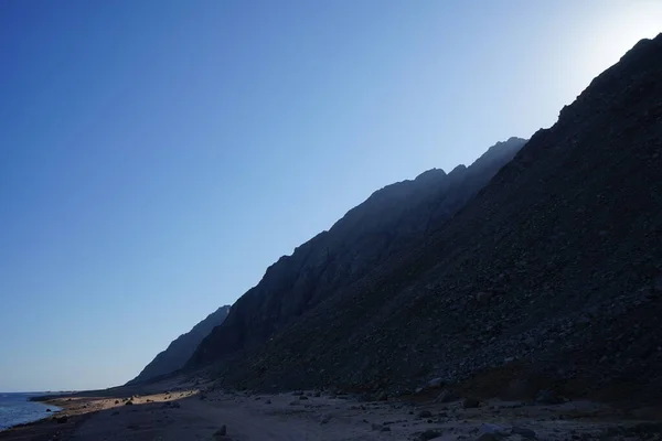 Piękny Krajobraz Zachodem Słońca Nad Górą Dahab Republika Południowej Synaju — Zdjęcie stockowe