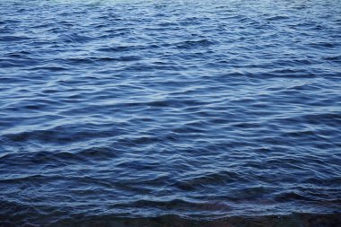 Akabe Körfezi 'ndeki Kızıl Deniz' in sakin kıyı dalgaları. Dahab, Güney Sina Valiliği, Mısır