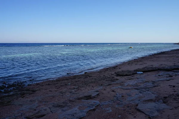 Tranquillo Onde Costiere Del Mar Rosso Nel Golfo Aqaba Dahab — Foto Stock