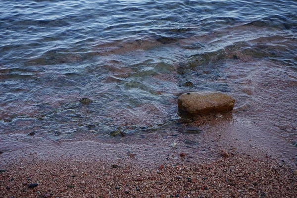 Ondas Costeiras Tranquilas Mar Vermelho Golfo Aqaba Dahab Sul Sinai — Fotografia de Stock