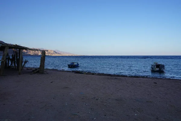 亚喀巴湾红海地区当地居民的游憩区 有遮阳篷 Dahab South Sinai Province Egypt — 图库照片
