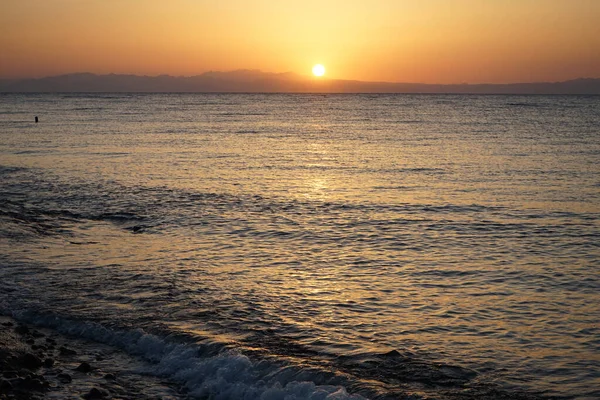 Восход Солнца Над Красным Морем Заливе Акаба Дахаб Провинция Южный — стоковое фото