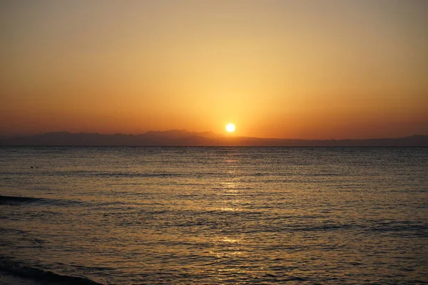 Lever Soleil Sur Mer Rouge Dans Golfe Aqaba Dahab Gouvernorat — Photo