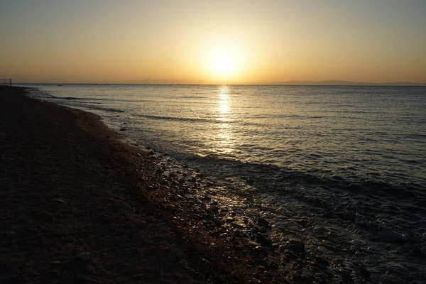 Nascer Sol Sobre Mar Vermelho Golfo Aqaba Dahab Sul Sinai — Fotografia de Stock