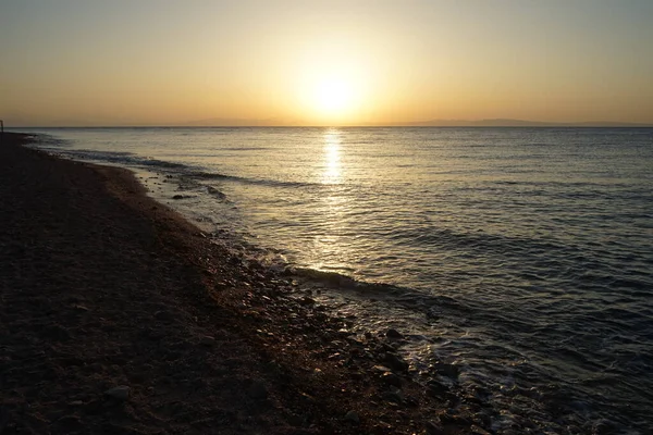 Nascer Sol Sobre Mar Vermelho Golfo Aqaba Dahab Sul Sinai — Fotografia de Stock
