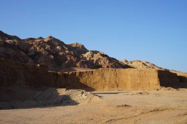 Malakot Dağı vahası civarındaki güzel dağ manzarası, Wadi Gnai, Dahab, Güney Sina Valiliği, Mısır  