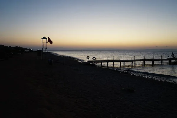 Схід Сонця Над Червоним Морем Затоці Акаба Дахаб Провінція Південна — стокове фото
