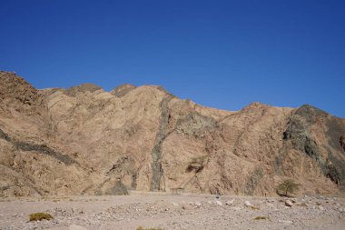 Malakot Dağı vahası civarındaki güzel dağ manzarası, Wadi Gnai, Dahab, Güney Sina Valiliği, Mısır