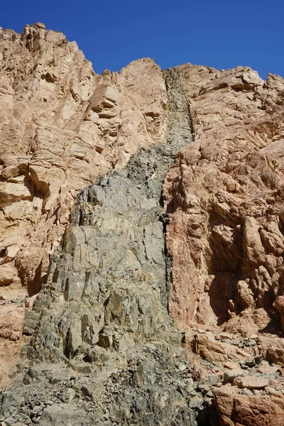 Геологічна Структура Гір Малакотському Гірському Оазисі Дахаб Провінція Південна Сінай — стокове фото