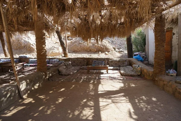 Sonnensegel Für Touristen Sich Der Oase Malakot Entspannen Dahab South — Stockfoto