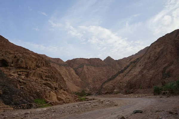 Underbart Landskap Turistvägen Närheten Malakot Mountain Oas Wadi Gnai Dahab — Stockfoto