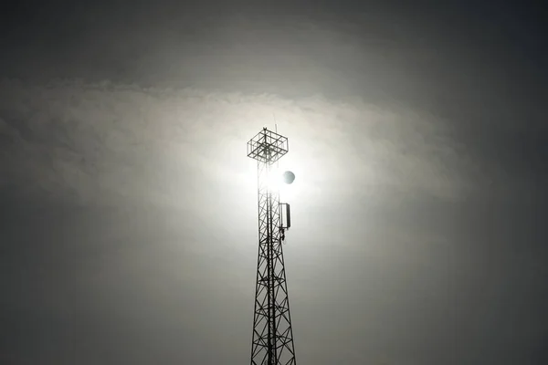 Fire Observation Cell Tower Backdrop Sun Cell Site Cell Tower — Stock Photo, Image