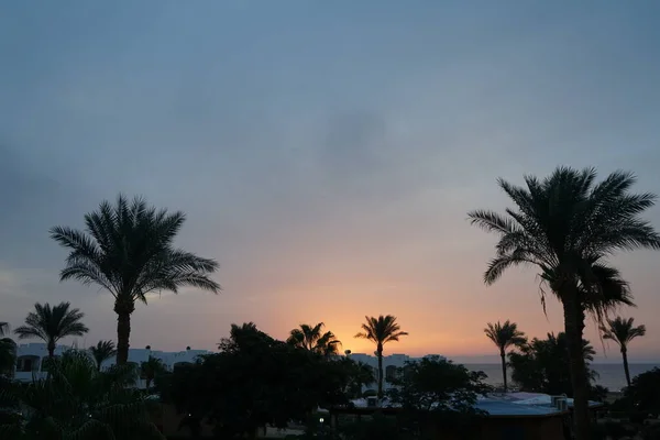 Nascer Sol Sobre Golfo Aqaba Happy Life Village Dahab Sul — Fotografia de Stock