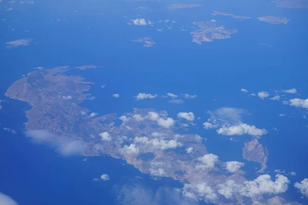 Vista Del Mar Mediterráneo Las Islas Desde Vuelo Avión Desde —  Fotos de Stock