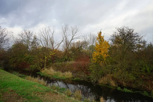 Superbe Paysage Autour Rivière Wuhle Novembre Marzahn Hellersdorf Berlin Allemagne — Photo