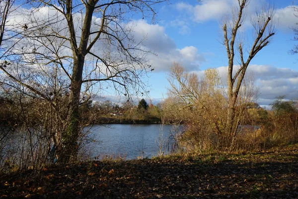 Magnífico Paisaje Con Lago Wuhlesee Noviembre Marzahn Hellersdorf Berlín Alemania —  Fotos de Stock