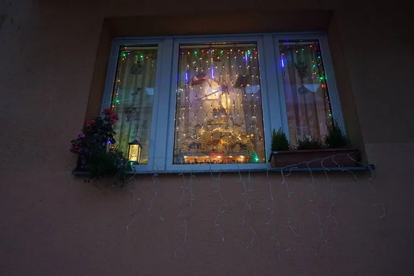 Christmas Window Decor December Berlin Germany — Stock Photo, Image