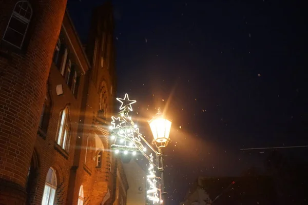 Christmas Illumination Rathaus Koepenick Town Hall Berlin Germany — Foto de Stock