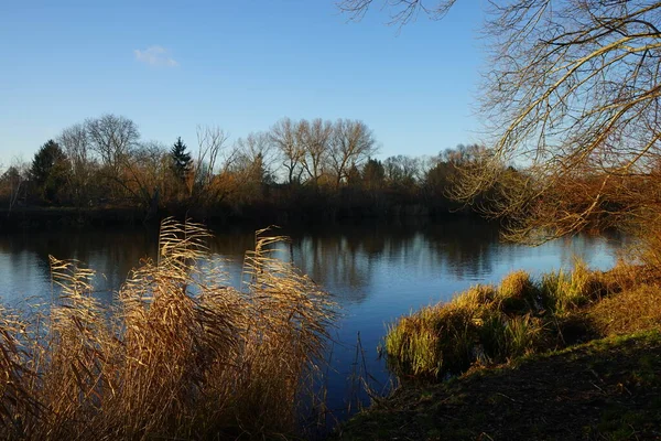 Beautiful Landscape Lake Wuhlesee December Berlin Germany — Foto Stock