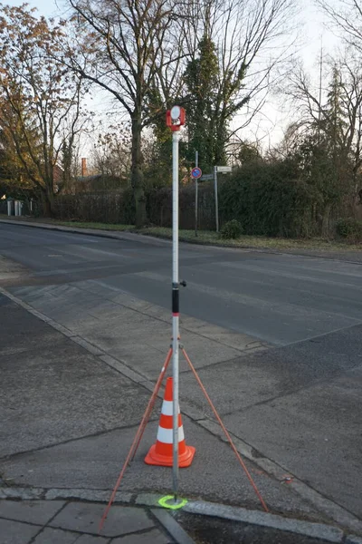 Equipment for marking the territory and construction. Land surveying plays a vital role in the construction, development, and environmental processes of projects. Berlin, Germany